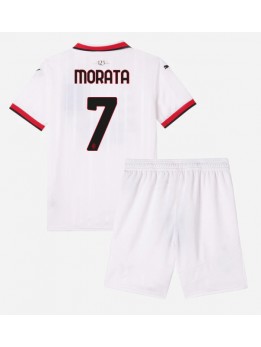 AC Milan Alvaro Morata #7 Auswärts Trikotsatz für Kinder 2024-25 Kurzarm (+ Kurze Hosen)